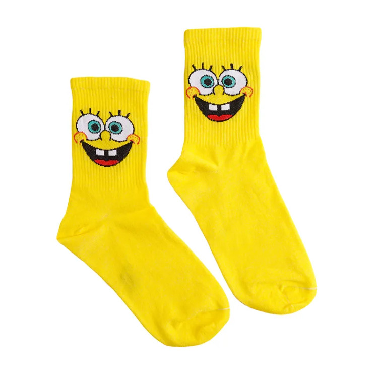 جوراب نخی بچگانه طرح باب اسفنجی فری سایز مناسب 36 تا 41