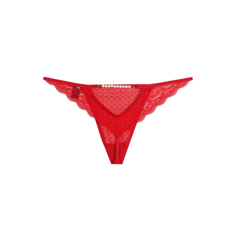 شورت لامبادا زنانه تور و دانتل با مروارید پشت - فری سایز