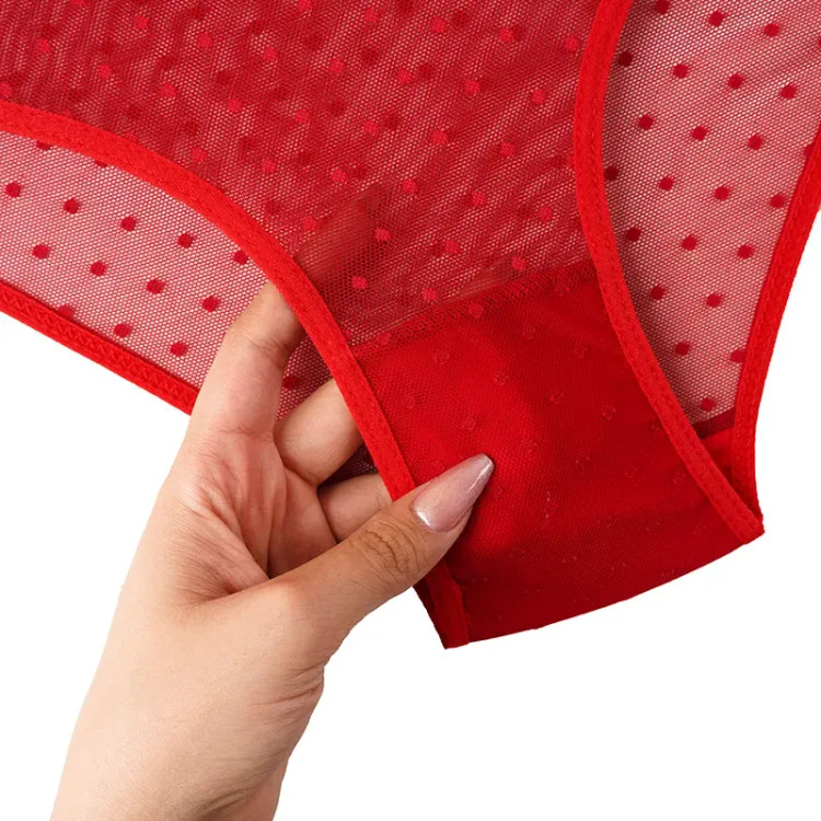 شورت زنانه اسلیپ طرح خالدار جنس تور سایز XL