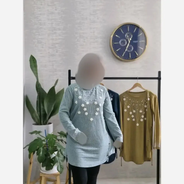 تونیک زنانه مدل شکوفه جنس کریشه سایز 38 تا 48