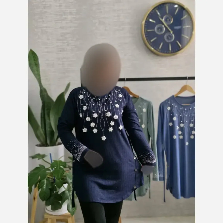 تونیک زنانه مدل شکوفه جنس کریشه سایز 38 تا 48
