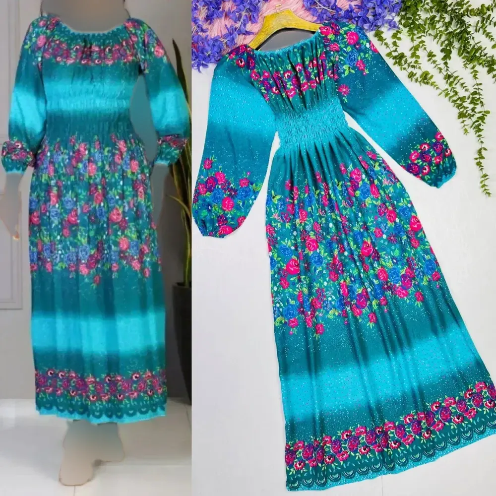 پیراهن ساحلی زنانه نخی مدل ترنم سایز 38 تا 50
