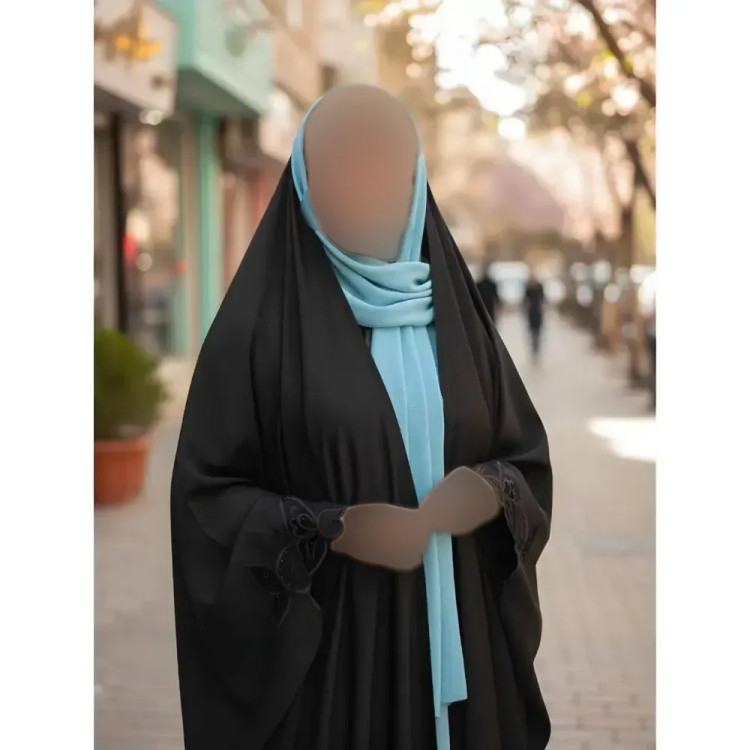 چادر جده گلدوزی شده جنس کن کن ندا مروارید رنگ مشکی