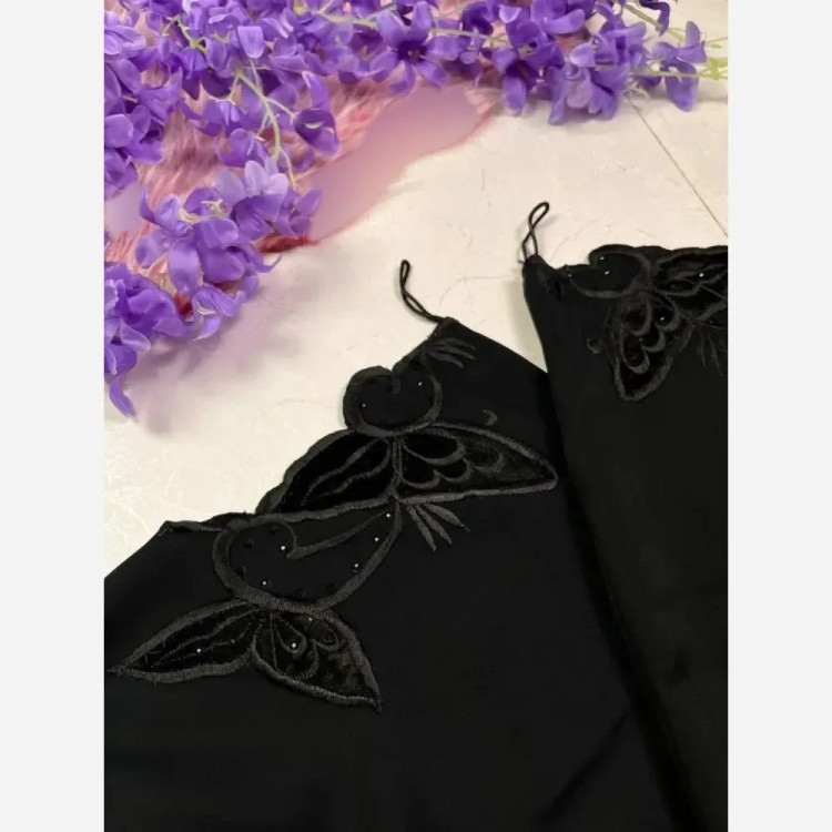 چادر جده گلدوزی شده جنس کن کن ندا مروارید رنگ مشکی